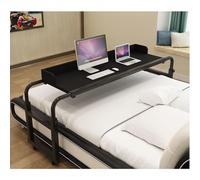 Mesa de cama con ruedas, altura ajustable de 65 a 95 cm para uso en laptop, leer, comer, carrito de noche ideal para personas mayores y usuarios postrados en cama