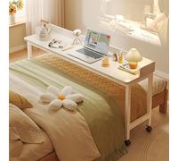 Mesa de cama con ruedas de 360°, escritorio médico rodante, patas de metal resistentes, altura ajustable, carrito para laptop que ahorra espacio para dormitorio y hospital