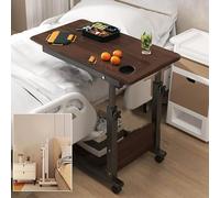 Mesa de cama de altura ajustable para laptop y uso móvil, mesa auxiliar rodante con ruedas para dormitorio y hospital, mesa de sofá versátil