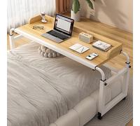 Mesa De Cama Mesa De Cama Con Ruedas, Mesa De Cama Con Ruedas, Mesa De Cama Con Ruedas Altura Ajustable Mesa Móvil De Altura Ajustable Funciona Como Carrito Para Computad,Marrón-120×40cm/47×16in