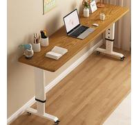 Mesa De Cama Mesa De Cama, Mesa De Estudio Elevable Con Ruedas Bloqueables, Escritorio De Pie Móvil/Estación De Trabajo Con Computadora De Altura Ajustable, Para HospitalRoble dorado - 120x40x68cm