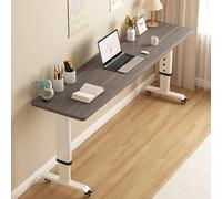 Mesa De Cama Mesa De Cama, Mesa De Estudio Elevable Con Ruedas Bloqueables, Escritorio De Pie Móvil/Estación De Trabajo Con Computadora De Altura Ajustable, Para HospitalRoble gris - 120x40x68cm