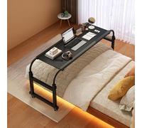 Mesa De Cama Mesa De Cama Queen Size Escritorio De Computadora Móvil Con Ruedas, Estación De Trabajo De Pie Carro Para Computadora Portátil Altura Y Longitud Ajustables, ,Negro-55 x 16 x 37 pulgadas