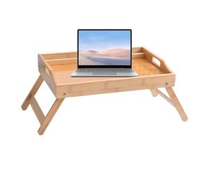 Mesa de cama para ordenador portátil, bandeja de desayuno ajustable, mesa para ordenador portátil, diseño ligero, patas plegables, material duradero, superficie multiusos, fácil almacenamiento, mesa