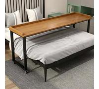 Mesa de Cama para Ordenador Portátil con Ruedas Estructura de Acero Negro Mesa sobre La Cama para Hospital Tablero de Madera Maciza Mesaa de Sobrecama para Gaming Estudiar Leer(Brass,120x40x80cm)
