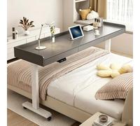 Mesa de Cama para Ordenador Portátil con Ruedas Madera Maciza Escritorio sobre La Cama con Cajones Elevación Eléctrica Mesa Médica sobre La Camaa para Dormitorio Sala de Estar Oficina Hospital(D)