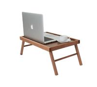 Mesa de cama plegable, bandeja de sillón, color nogal, desayuno, plegable de madera de haya, patas plegables, 33 x 50 x 21,5 cm