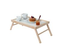 Mesa de cama plegable, bandeja para sillón, desayuno, mesa de cama, plegable de madera de haya, patas plegables, 33 x 50 x 21,5 cm, fabricada en Italia