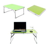 Mesa de cama plegable portátil para laptop, escritorio ajustable para el trabajo y el desayuno, escritorio de pie, color verde (60 x 40 x 26 cm), ideal para uso doméstico y de oficina