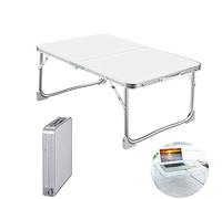 Mesa de cama portátil para laptop de 60 x 40 cm, escritorio plegable para sofá y cama, versátil soporte de escritura, estudio, comedor y lectura, color blanco, diseño compacto y ligero