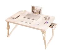 Mesa de cama portátil para laptop, escritorio plegable con ranuras para tazas/tarjetas, bandeja de cajón de sofá para comer, diseño ligero y ahorra espacio (negro)