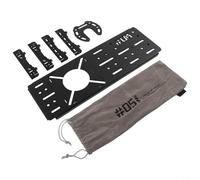 Mesa de camping de aleación de aluminio con soporte de luz desmontable para mesas de camping IGT, 360 x 125 x 38 mm, negro, marco de acero inoxidable resistente al desgaste (tablero de tove)