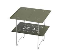 Mesa de camping de aluminio de doble capa, mesa de picnic portátil para uso al aire libre, mesa de campamento plegable ligera, ideal para camping, picnics y portón trasero