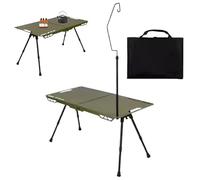 Mesa De Camping - Escritorio Utilitario Plegable Y Ajustable, Estación De Trabajo Portátil Para Mochileros | Ajuste De Altura De Superficie Exterior Ligero, Estable Para Jardín, Barbacoa, Viajes Y Act