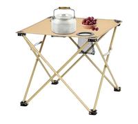 Mesa De Camping - Mesa De Camping Al Aire Libre | Pequeñas Mesas Plegables | Mesas Ligeras Con 2 Portatazas | Accesorio De Campamento De Oficina Portátil Para Comer Restauración De Rando