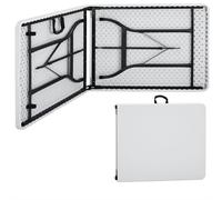 Mesa de camping plegable, color blanco, 240x70x74cm