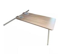 Mesa de camping plegable con acabado de grano de madera, mesa de picnic portátil ligera para caravanas y campistas, muebles de exterior para portón trasero y viajes