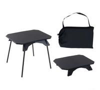 Mesa de camping plegable portátil con patas de aluminio desmontables y parte superior de plástico impermeable para cocinar al aire libre, pícnics y casa rodante (negro)