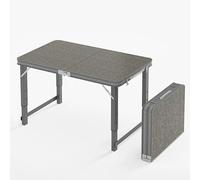 Mesa de camping plegable portátil de 3 alturas ajustables de aluminio + MDF, ideal para uso en interiores y exteriores, playa, picnic, 100 x 50 cm (B)