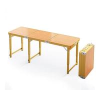 Mesa de camping plegable portátil de 3 alturas ajustables de aluminio + MDF para uso en interiores y exteriores, mesa de picnic (C, 180 x 60 cm), ligera y de diseño