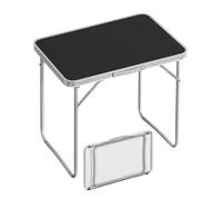 Mesa de Camping Plegable Portátil, Mesa de Picnic de Aluminio Ligera con Asa, Mesa de Jardín Plegable for Barbacoa en la Playa al Aire Libre, 70 x 50 x 60 cm, Negro(Black)