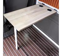 Mesa de camping plegable portátil para caravanas, mesa de picnic montada en la pared, ideal para uso al aire libre, diseño compacto, ligera, fácil de instalar, perfecta para acampar y portón trasero