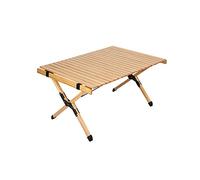 Mesa de camping portátil - Mesa de picnic enrollable con bolsa de transporte, madera de pino, 120 x 60 cm, ideal para aventuras al aire libre, playa y picnics