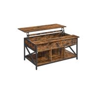 Mesa de Centro 60 x 100 x (48-62) cm Marrón Rústico y Negro