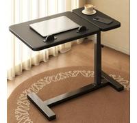 Mesa de centro ajustable de madera negra en forma de C, mesita de noche plegable, mesa auxiliar compacta de altura ajustable, mesa auxiliar moderna para sala de estar y dormitorio, diseño elegante y