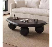 Mesa de Centro anidada Irregular, Moderna Mesa de Centro de Madera con Forma de Nube y Tres Patas esféricas, fácil de Montar, Mesa Auxiliar Multifuncional for Sala de Estar.(Black,100 * 65 * 30cm)