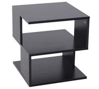 Mesa de centro baja HOMCOM con 3 estantes, mesa de centro de madera, muebles modernos que ahorran espacio, de color negro, 40 x 40 x 43 cm.
