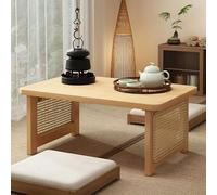 Mesa de Centro Baja, Mesa de té Plegable Japonesa de bambú para Espacios pequeños, diseño Multifuncional, fácil de Guardar, no Requiere Montaje, Ideal para Sentarse sobre un Tatami.