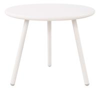 CLP Mesa de Centro Berea I Mesilla de salón Impermeable de 3 Patas I Mesa Redonda de Metal para Exterior o Interior, Color:Blanco