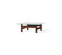 Audo Copenhagen Mesa de centro Brasilia 100x100 cm Walnut-clear glass