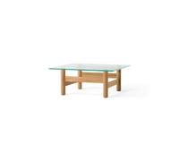 Audo Copenhagen Mesa de centro Brasilia 100x100 cm Natural oak-clear glass