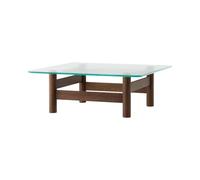 Audo Copenhagen Mesa de centro Brasilia 100x100 cm Dark stained oak-clear glass