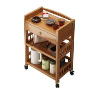 Mesa de centro carro móvil con ruedas, mesa de café de madera para el hogar, apartamento pequeño, sofá, suplemento, soporte para té, almacenamiento multifuncional de extremo de sala de estar