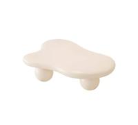 Mesa de centro con forma de nube blanca con patas de bola y bordes redondeados, estilo moderno color crema para sala de estar, apartamento, tamaño pequeño, crea un ambiente acogedor