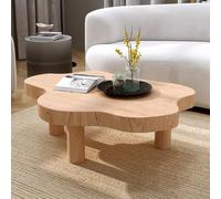 Mesa de centro con forma de nube de madera maciza de mediados de siglo, moderna mesa central para sala de estar y dormitorio, fácil montaje, acabado natural, 70 x 45 x 40 cm