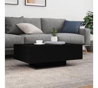 Mesa de centro con iluminación RGB, mesa auxiliar moderna de madera en color negro, 85 x 55 x 31 cm, con conexión y función de cambio de color, para salón y zona de entretenimiento, mesas y mesas de