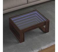 Mesa de centro con Infinity LED marrón roble 70x53x30 cm