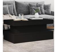 Mesa de Centro con Luces LED Negro 90x50x40 cm,Mesa de Centro Moderna con Luces LED Versátil para salón y sofá Mesillas de Noche