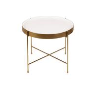 Mesa de centro con tablero reversible azul petróleo y blanco SATEEN