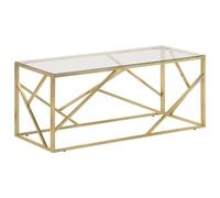 Mesa de centro de acero inoxidable y cristal templado - Mesa de salón moderna con calidad duradera y diseño elegante para tu hogar