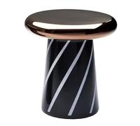 Mesa De Centro De Cerámica, Mesa Auxiliar Redonda Pequeña, Escritorio for Bebidas con Revestimiento De Hongo, No Requiere Ensamblaje, for Sala De Estar, Dormitorio(Black,31x31cm/12x12in)