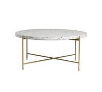 Mesa de centro de diseño redonda de terrazo y metal dorado 81 cm diám. MEZZO