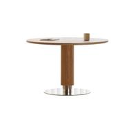 Mesa de Centro de Escritorio Inicio Pequeño Restaurante Mesa de Comedor Redonda Piedra travertino Sencilla