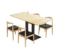 Mesa de centro de escritorio, mesa de comedor para el hogar, juego moderno y silla, café casual, té para 4 personas