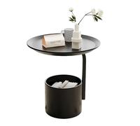 Mesa de centro de hierro, moderna mesa auxiliar minimalista para sofá, mesita de noche para dormitorio, mejora la textura del dormitorio con esta elegante mesita de noche para libros y café en las