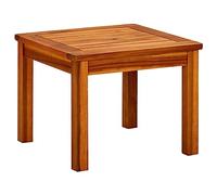 Mesa de Centro de Jardín, Madera Maciza de Acacia con Tratamiento Natural, Diseño de Listones Resistente a la Intemperie, Mesa Auxiliar Exterior para Terraza, Jardín o Camping,Natural, 45x45x36 cm